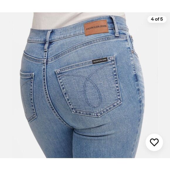 Calvin Klein High Rise Skinny Jeans in Ice Blue sz 10 NWT - Picture 1 of 12